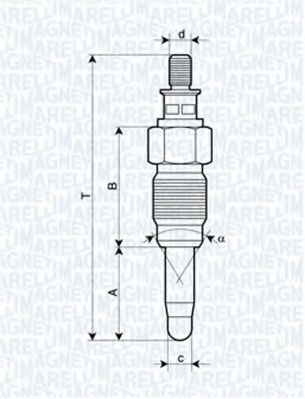 062900056304 MAGNETI MARELLI UX25A Свеча накалив. Audi 189Renault 19Megane ISeat Ibiza 91-