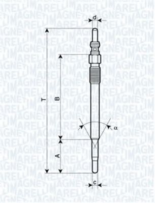 062900029304 MAGNETI MARELLI UY2A Свеча накалив.FIAT Doblo 1.3 4-Panda 3-LANCIA 1.3 JTDOpel Corsa C 3-Tigra 4-