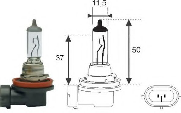 002547100000 MAGNETI MARELLI H812 Лампа накал.фары 12V 35W H8 PGJ-19-1