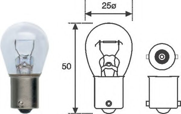 008506100000 MAGNETI MARELLI Лампа накал. 12V 21W BA15s P21W12 